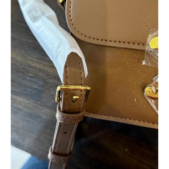 Classique Triomphe Designer Shoulder Bag in Shiny Brown Calfskin Leather Luxury - Picture 5 of 9